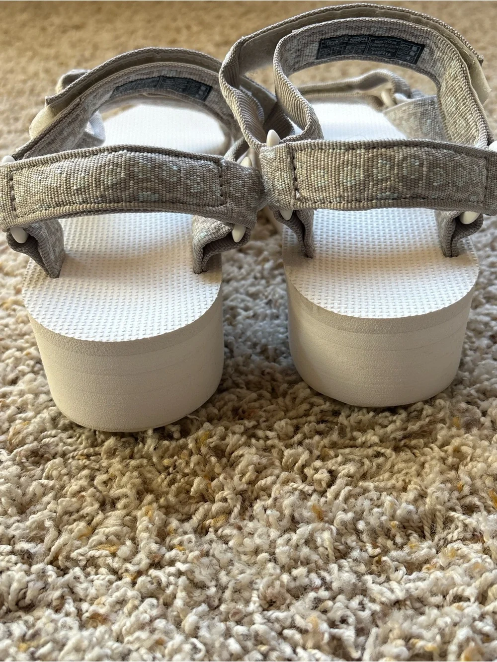 Teva White Platform Universal Sport Sandals White/Gray/Seafoam Leopard Print